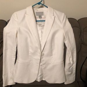 White Cotton/Linen Blend Blazer